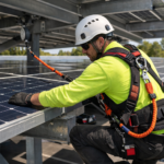 Working at Height on Solar Canopies,   height safety harness